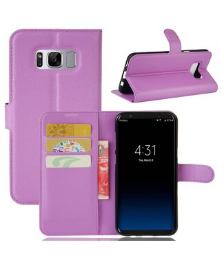 Lychee Skin Leren Wallet Cover Samsung Galaxy S8 - Paars