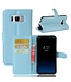 Lychee Skin Leren Wallet Hoesje Samsung Galaxy S8 - Baby Blauw
