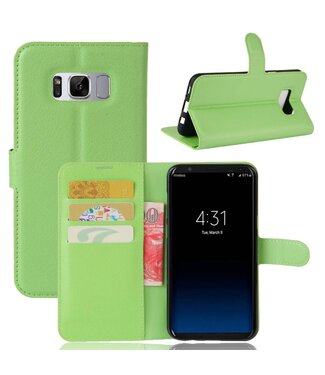 Lychee Skin Kunstleer Stand Hoesje Samsung Galaxy S8 - Groen