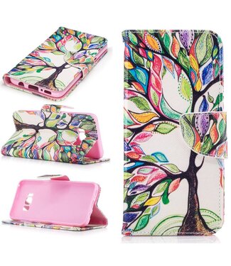 Leren Telefoon Hoesje Samsung Galaxy S8 - Colored Tree