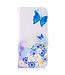 Wallet Stand Leren Hoesje Samsung Galaxy S8 - Blauw Butterfly en Daisies