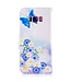 Wallet Stand Leren Hoesje Samsung Galaxy S8 - Blauw Butterfly en Daisies