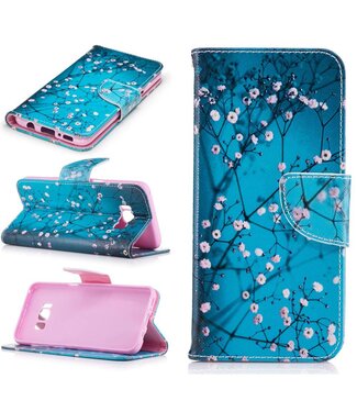 Patroon Leren Wallet Cover Samsung Galaxy S8 - Blooming Flower