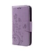 Imprinted Flora Butterflies Wallet Leren Telefoon Hoesje Samsung Galaxy S8 - Licht Paars