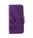 Imprinted Butterfly Flowers Leren Case Hoesje Wallet Samsung Galaxy S8 - Paars