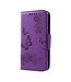 Imprinted Butterfly Flowers Leren Case Hoesje Wallet Samsung Galaxy S8 - Paars