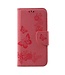 Butterfly Flowers Imprinted Kunstleer Wallet Hoesje Stand Samsung Galaxy S8 - Roze