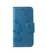 Imprinted Butterfly Flowers Wallet Leren Telefoon Cover Samsung Galaxy S8 - Blauw