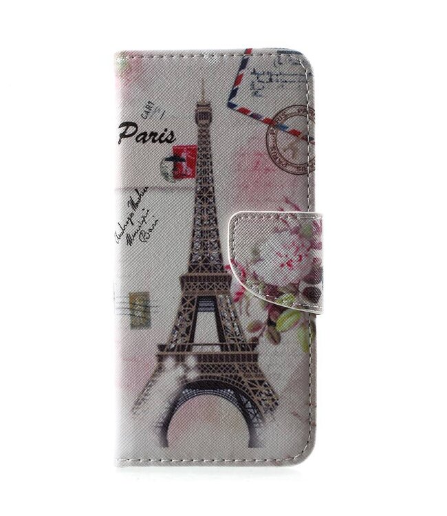 Wallet Leren Hoesje Stand Samsung Galaxy S8 - Postcard Stijl Eiffel Tower