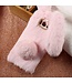 Bunny Design Diamant Furry TPU Telefoon Case Samsung Galaxy S8 - Roze