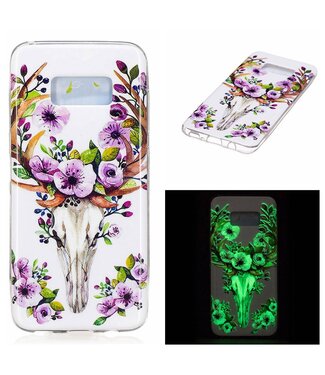 Samsung Galaxy S8 Noctilucent Soft TPU Telefoon Hoesje - Flowered Elk