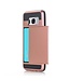 Kunststof TPU Telefoon Hoesje Sliding Pasjeshouder Samsung Galaxy S8 - Roze Goud