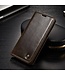 CASEME Oil Wax Folio Flip Leren Cover met Stand Samsung Galaxy S8 - Bruin