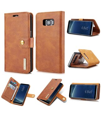 Detachable 2 in 1 Wallet Split Leren Case Samsung Galaxy S8 - Bruin