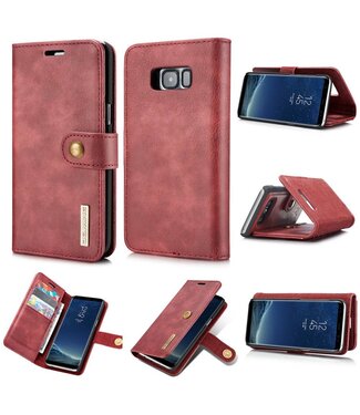 Movable 2 in 1 Inner Hoesje + Split Leren Wallet Cover Samsung Galaxy S8 - Rood