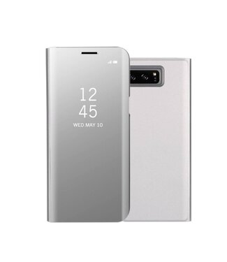 Glanzend Mirror Bookcase Hoesje Samsung Galaxy Note 8 - Zilver