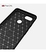 Carbon Brushed TPU Hoesje Google Pixel 2 XL - Zwart