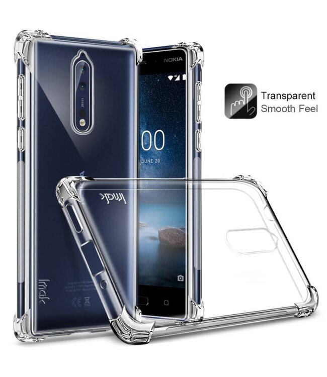 IMAK IMAK TPU Hoesje + Harde Screenprotector Nokia 8 - Transparant