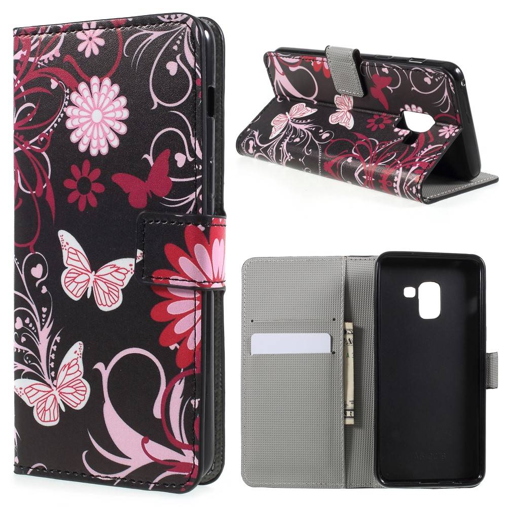 bekken stam Onvermijdelijk Bookcase Hoesje Samsung Galaxy A8 (2018) - Roze Vlinders -  Telefoonhoesjestore.nl