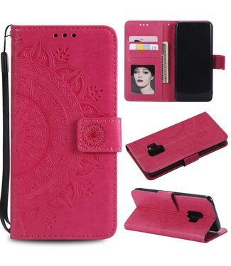 Vlinder Patroon Bookcase Hoesje Samsung Galaxy S9 - Rose