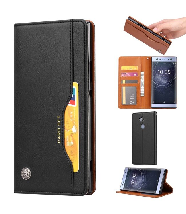 Zwart Bookcase Hoesje Sony Xperia XA2