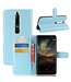 Blauw Litchee Bookcase Hoesje Nokia 6.1