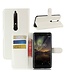 Wit Litchee Bookcase Hoesje Nokia 6.1