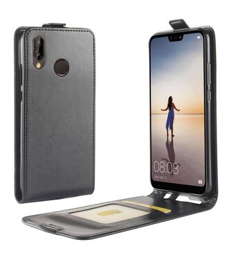 Zwart Flipcase Hoesje Huawei P20 Lite