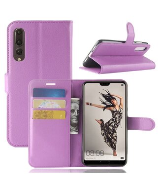 Paars Litchee Bookcase Hoesje Huawei P20 Pro