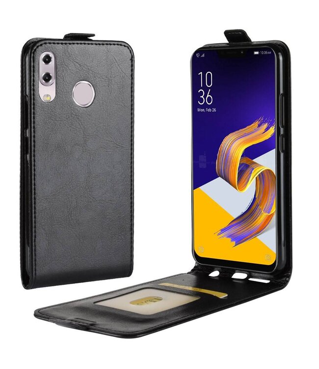 Zwart Flipcase Hoesje voor de Asus Zenfone 5