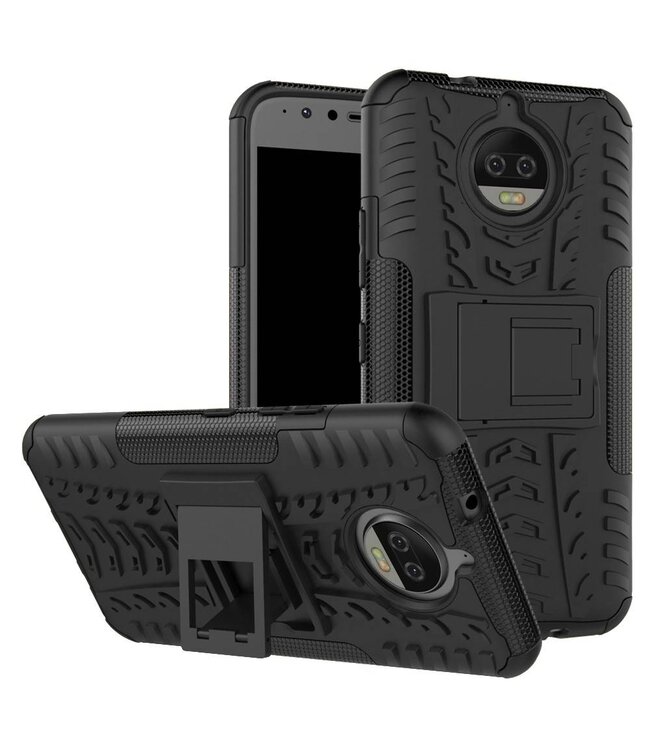 Zwart Hybrid Hoesje voor de Motorola Moto G5S Plus