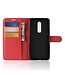 Rood Litchee Bookcase Hoesje voor de OnePlus 6