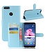 Lichtblauw Litchee Bookcase Hoesje voor de Huawei P Smart