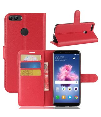 Rood Litchee Bookcase Hoesje Huawei P Smart