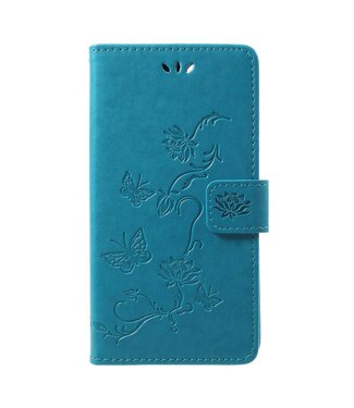 Blauw Vlinders Bookcase Hoesje Huawei P Smart