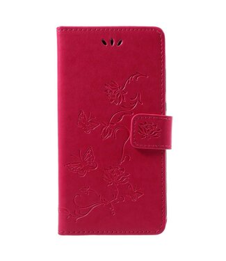 Rood Vlinders Bookcase Hoesje Huawei P Smart