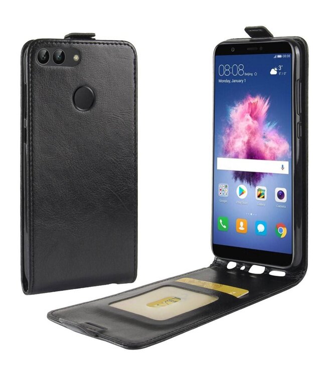 Zwart Flipcase Hoesje voor de Huawei P Smart