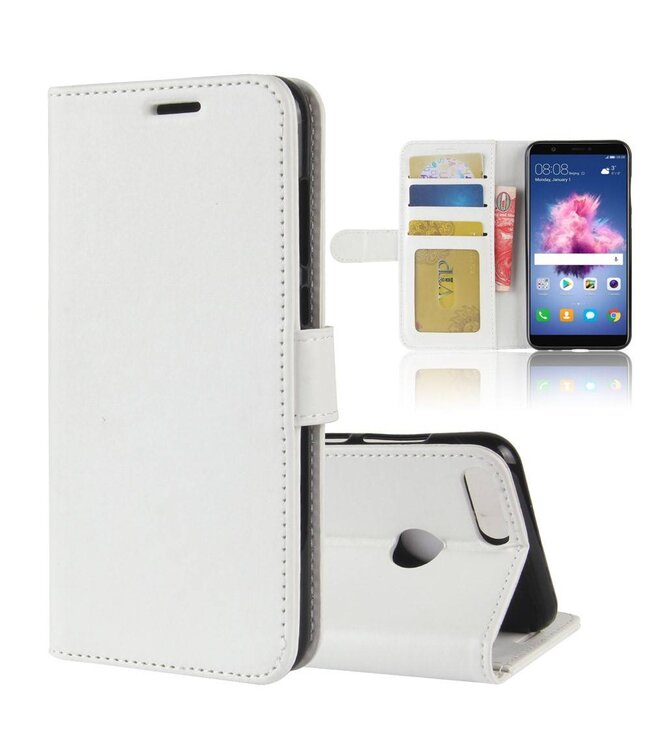 Wit Bookcase Hoesje voor de Huawei P Smart