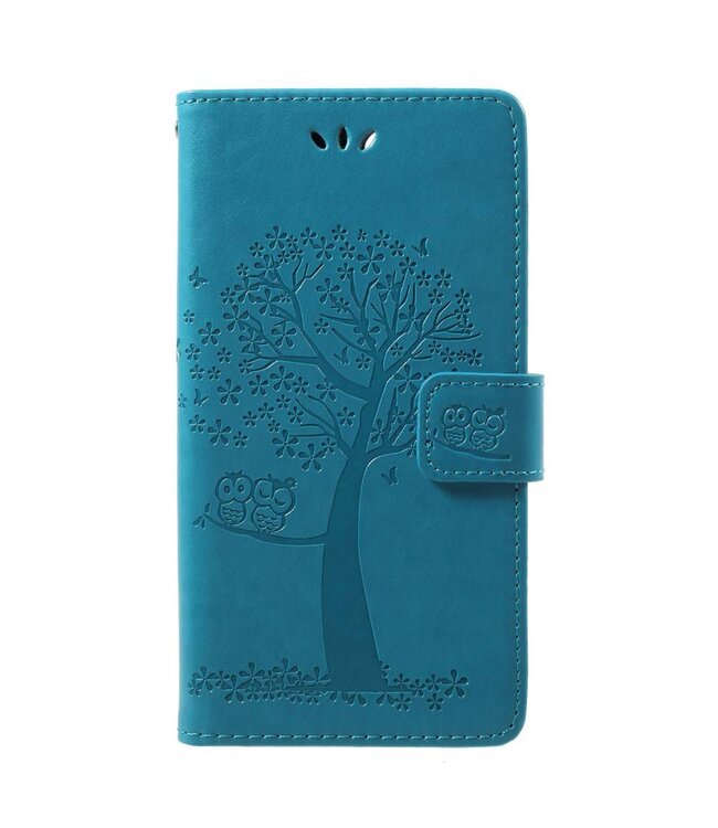 Blauw Boom Bookcase Hoesje voor de Huawei P Smart