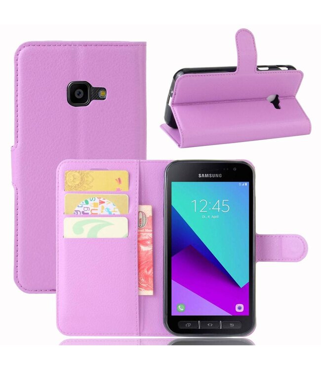 Paars Litchee Bookcase Hoesje voor de Samsung Galaxy Xcover 4 / 4S