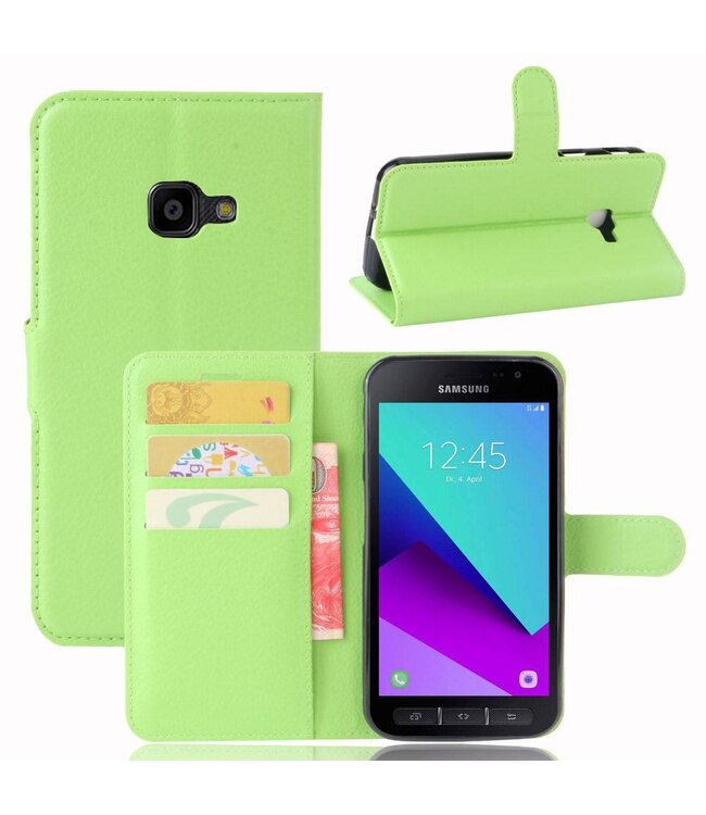 Groen Litchee Bookcase Hoesje voor de Samsung Galaxy Xcover 4 / 4S