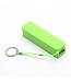 Groene compacte powerbank 2600 mAh incl. sleutelhanger