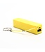 Gele compacte powerbank 2600 mAh incl. sleutelhanger