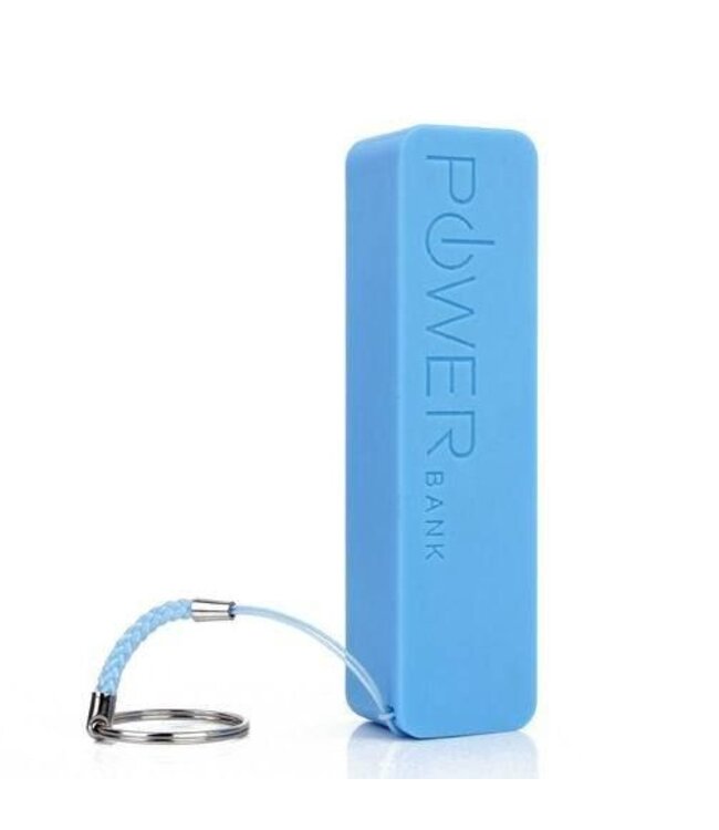 Mini Powerbank 2600 mAh incl sleutelhanger - Blauw