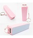 Mini Powerbank 2600 mAh incl sleutelhanger - Roze