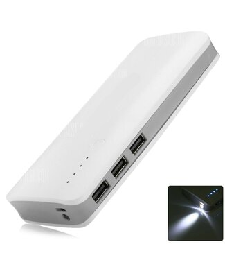 Gebra Hoge capaciteit Powerbank 20000 mAh - Wit / Grijs