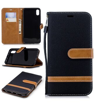 Zwart Jeans Bookcase Hoesje iPhone Xr