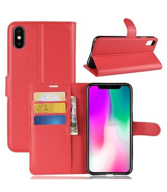 Rood Litchee Bookcase Hoesje iPhone Xr