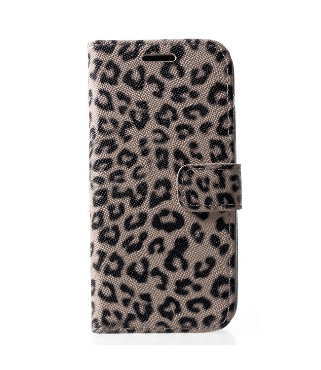 Beige Luipaard print Bookcase Hoesje voor de iPhone Xr