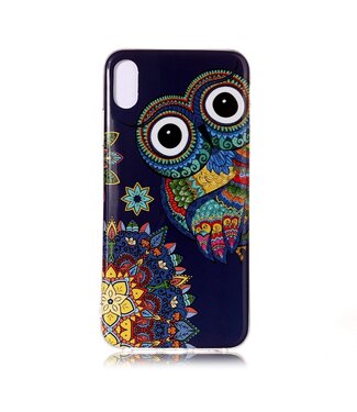 Kleurrijke Uil TPU Hoesje iPhone Xr